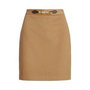Ralph Lauren 'Buckle Trim' Gold Wool Blend Pencil Skirt Size 4